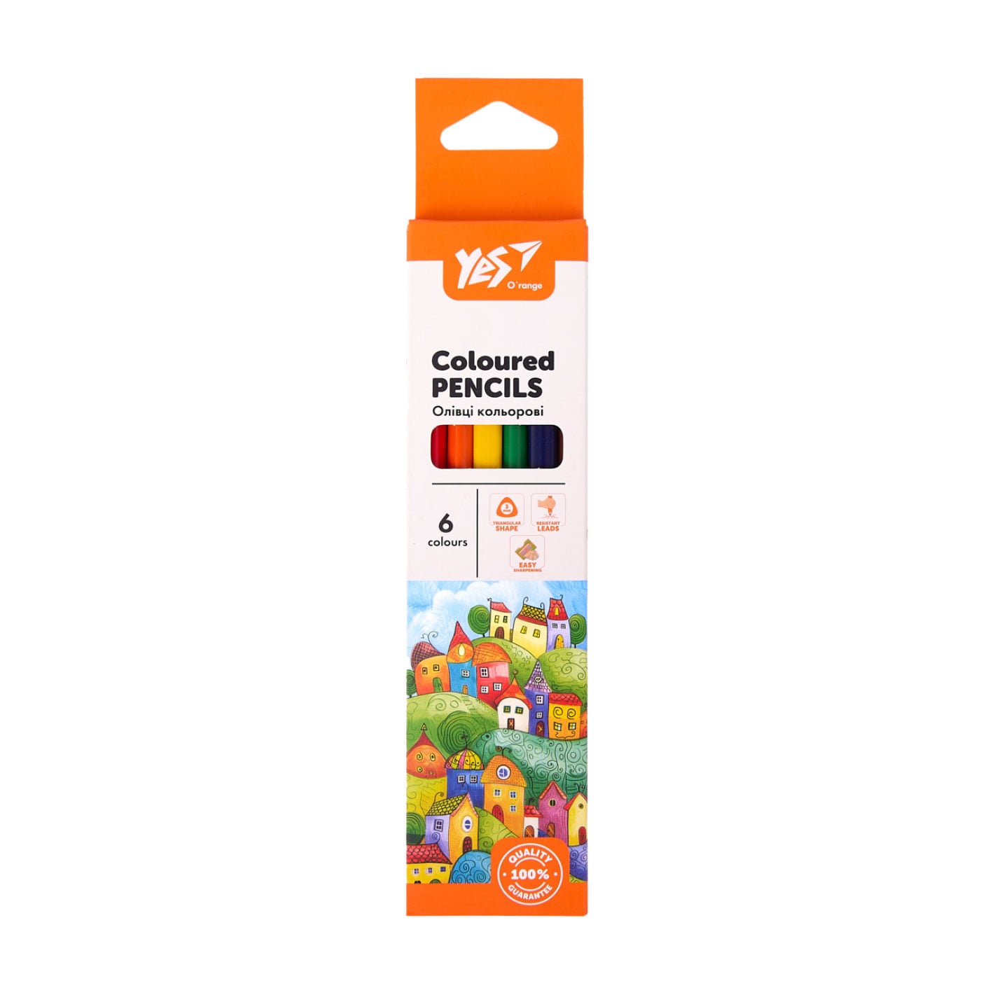 Набір кольорових олівців YES Orange Line, 6 кольорів (290731)